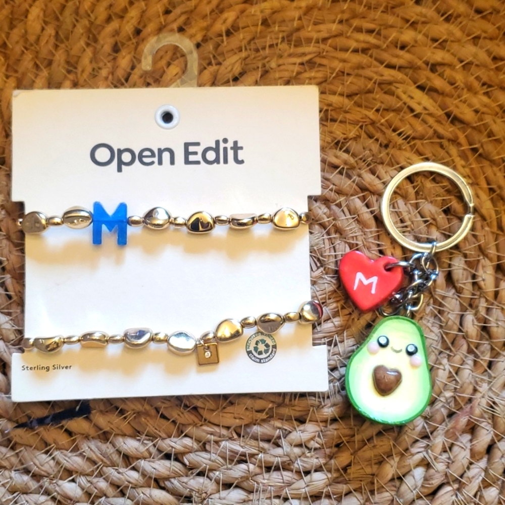Gold Tone Stretch Bracelets & Key Chain